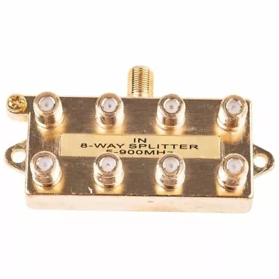 8-Way Coax Video Splitter Digital HD Cable TV F Type RG6 RG11 RG59 5-900 MHz 1x8 • $8.49