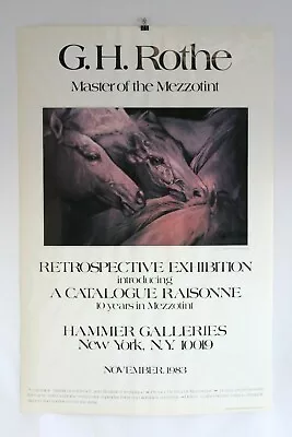 G.H. Rothe Signed Poster - Master Of The Mezzotint / Art / Print / Horse • $30