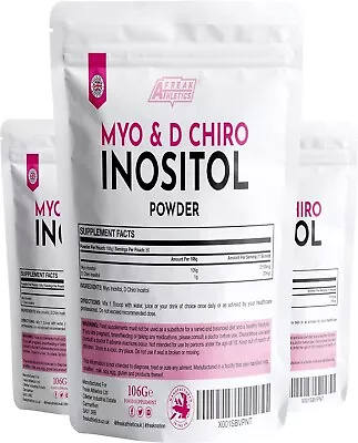 Myo & D Chiro Inositol Powder 106g Support PCOS Promotes Hormonal Balance RRP£17 • £14.99