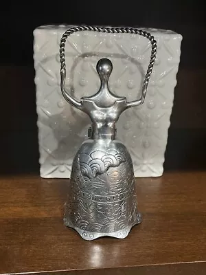 Salvador Dali Alice In Daliland Wonderland Sterling Silver Bell Sculpture Statue • $589.50