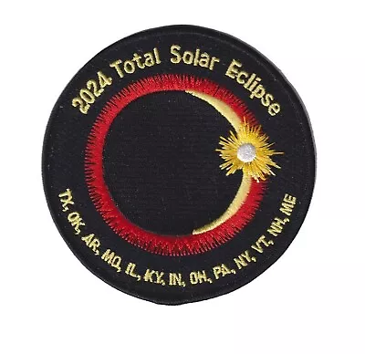 2024 Total Solar Eclipse 13 State Totality Sun Moon Space 4  Patch New • $9.95