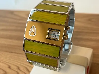 Nixon Watch The Rotolog Wooden Green Quartz Working Item Lights Come On No Links • $269