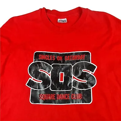 Vintage Singles On Saturday Square Dance Club T Shirt 2XL Single Stiched Red * • $27.99