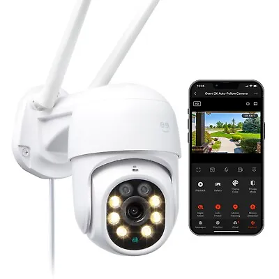 Geeni Outdoor Auto Follow Security Camera 2K Quad HD Weatherproof Voice Control • $59.99