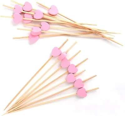 100 Pcs Heart Beads Cocktail Sticks Sandwich Fruit Toothpick Picks Party Supply • £5.99