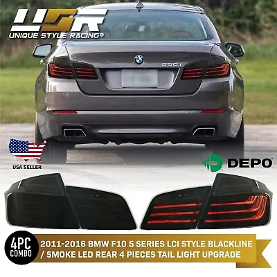 DEPO OE M5 Smoke LCI Blackline Rear LED Tail Light For 2011-16 BMW F10 5 Series • $359.94