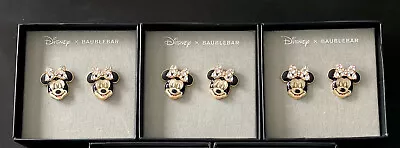 NEW Disney X BaubleBar Minnie Mouse White Crystal Rhinestone Earrings 🆓📦 • $22.99