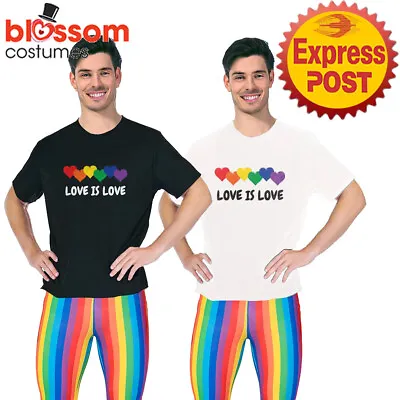 CA2969 Mardi Gras Love Is Love Shirt Pride Parade Festival Adult Costume Top • $11.26