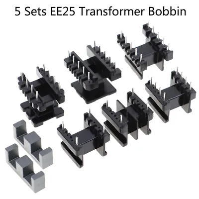 5Sets EE25 4Pin 8P 10P Transformer Bobbin PC40 Ferrite Core Vertical Horizon_MF • $3.54