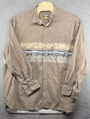 Cabelas Cttib Soft Chamois Duck Hunting Flannel Shirt Beige Men's 4XLT READ • $23.70