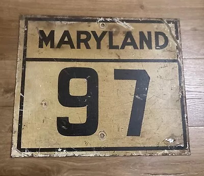 Vintage Maryland State Road US Highway Route Sign 97 1940s 1950s • $299.95