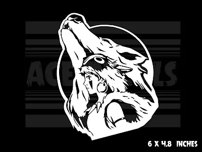 Princess Mononoke  - San Wolf Howling  - Ghibli - Anime - Vinyl Decal Sticker  • $5.99