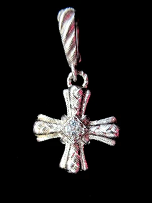 $99.71 • Buy Judith Ripka Sterling Silver Diamonique Maltese Cross Pendant/Charm Enhancer Box