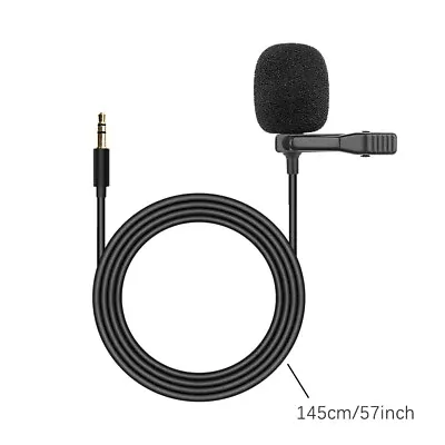 Clip-on Lapel Mini Lavalier Mic Microphone 3.5mm Adapter For Phone PC Recording • £2.59