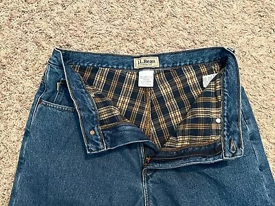 EUC LL Bean Classic Fit Flannel Jeans Men Tag=32x34 (MEASURE 31x33) (9022) • $25.99