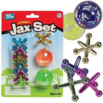 Jumbo Double Ball And Jax Novelty Toys (Jacks) Metallic-Style Plastic • $13.95