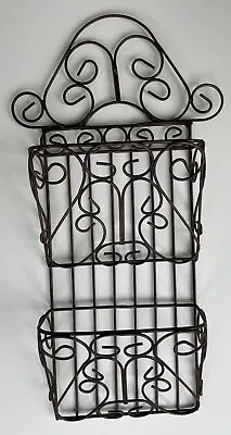 Ballard Designs Wire Metal Wall Pocket Hanging Basket Organizer Shabby Chic  • $28.95