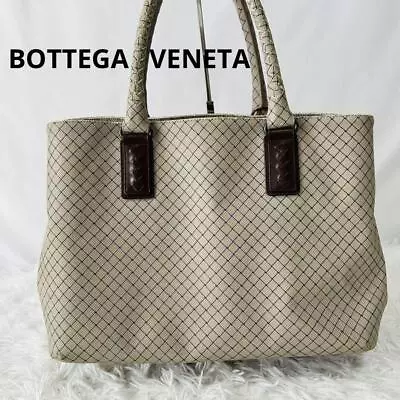 Bottega Veneta Marco Polo Tote Bag Leather Intrecciato A4 Beige From Japan • $231