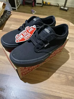 Vans Atwood Lace Up Casual Trainer In Black UK Size 3  • £19.99