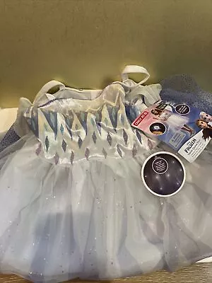 Kids Disney Frozen Elsa Deluxe Light Up Costume Dress No Head Piece Size 4-6 New • $15