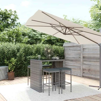 $557.99 • Buy Outdoor Bar Set Outdoor Furniture Setting Table And Chairs Poly Rattan VidaXL