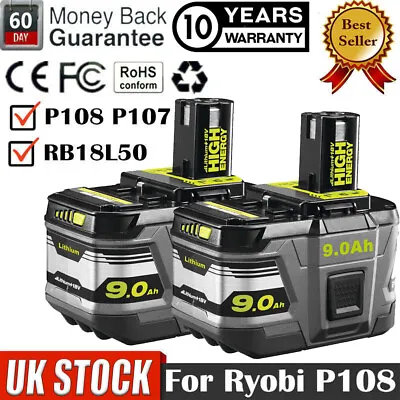£20.59 • Buy For RYOBI P108 18V One+ 9.0Ah Plus High Capacity Battery 18 Volt Lithium-Ion 6Ah