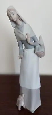  Retired Lladro Girl With Goose And Dog Figurine # 4866 10.75” Tall Matt Finish • $105