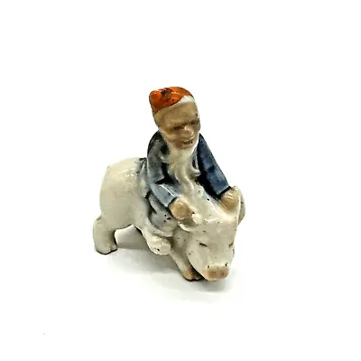 Wade Whimsies Ireland Miniature Figurine Gnome Riding A Pig 1.5” • $14.95