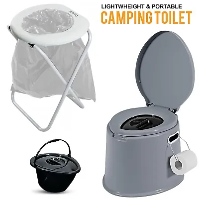 6l Portable Camping Toilet Compact Potty Loo Caravan Picnic Fishing Festivals • £17.45