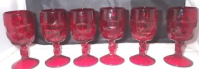 (6) Vintage Viking Ruby  Georgian  Wine Glasses- 5 1/4  • $19.99