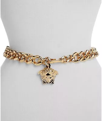 VERSACE GOLD Oversized Chain Link MEDUSA CHARM BELT / NECKLACE “ Read Below” • $450