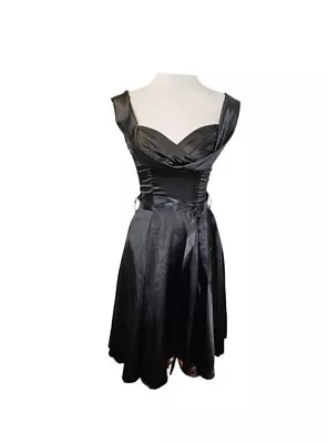 H & R London Black Satin Dress • $35