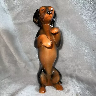 VTG England Standing On Back Legs Dachshund Dog Figurine Signed 210 • $21.99