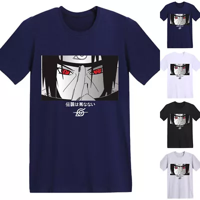 Mens Adult Anime Naruto Casual Short Sleeve T-Shirt Basic Tee Top Summer Clothes • £17.79