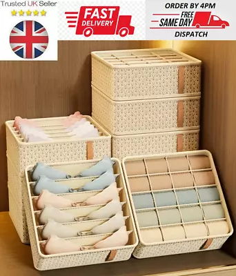 Foldable Underwear Socks Bra Storage Box Multifunctional Home Student Dormitory • £3.75