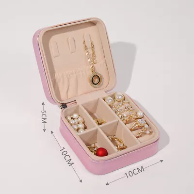 Portable Travel Jewellery Box Organizer Leather Ornaments Display Case Storage • $13.56