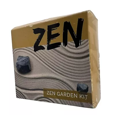 Miniature Zen Garden Kit Home Office Desk Work Relaxation Activity Soothing 3 In • $10.99