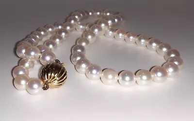 £265 • Buy Elegant, Antique Or Old Vintage 18 Ct Gold Cultured South Sea Pearl Necklace