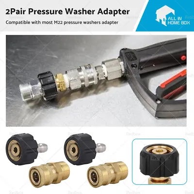 2 Pair Pressure Washer Adapter 1/4  Quick Connect Coupler Kit M22-14 Adapter • $20.99