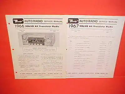1966 1967 Volvo Pv544 122s 1800s Sport Coupe Bendix Am Radio Service Shop Manual • $19.99