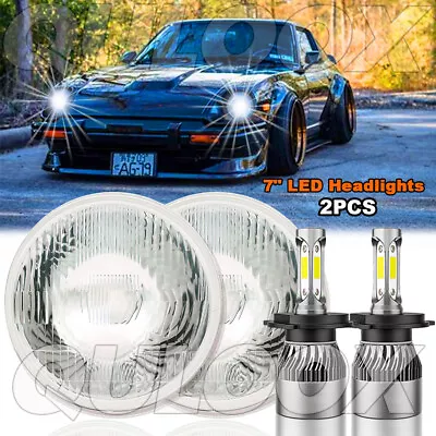 Pair 7inch DOT Approved Round LED Headlights Halo DRL For Datsun 280ZX 240Z 260Z • $88.20