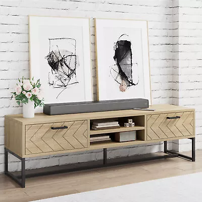 TV Stand Entertainment Center With Shelves And Storage For TV Size Up To 65 In • $119.69