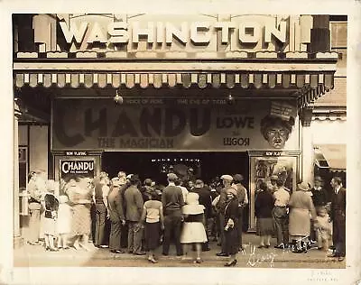 CHANDU THE MAGICIAN 1932 Washington Theatre Marquee Photo Bela Lugosi Crowd WOW  • $350