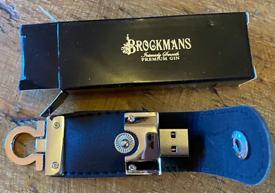 £2.99 • Buy USB Memory Stick Branded Brockmans Gin | Black Faux Leather Embossed | Keyring