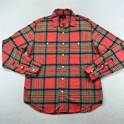 J.Crew Flannel Shirt Medium Men's Button Up Plaid Outdoors Casual • $18.99
