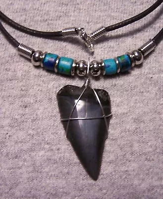 Mako Shark Tooth Necklace 1 3/8  Sharks Teeth Fossil Jaw Megalodon Scuba Diver • $14