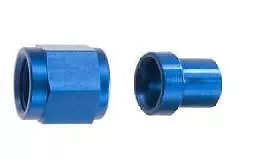 AN FITTINGS  -4 AN FITTING TUBE NUT And TUBE SLEEVE BLUE ANODIZED ALUMINUM • $7.95