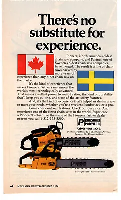 PIONEER PARTNER Chain Saws 1984 Vintage Print Ad Original Man Cave Garage Decor • $7.49