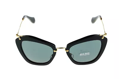 NEW Authentic MIU MIU Noir Family Gloss Black Cat-Eye Sunglasses SMU 10N 1AB-1A1 • $259.03