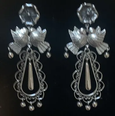 Mexican Sterling Silver Love Bird Frida Earrings • $89